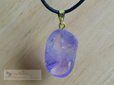 Preview: Amethyst, Schmuckanhänger mit Goldöse, Einzelstück