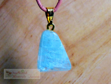 Preview: Aquamarin, Schmuckanhänger mit Goldöse, Einzelstück