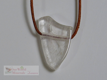 Flacher Himalaya Bergkristall Anhänger, gebohrt , Einzelstück