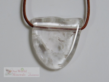 Preview: Flacher Himalaya Bergkristall Anhänger, gebohrt , Einzelstück