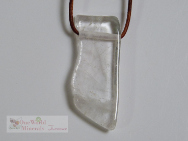 Flacher Himalaya Bergkristall Anhänger, gebohrt , Einzelstück