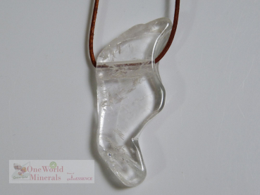 Flacher Himalaya Bergkristall Anhänger, gebohrt , Einzelstück