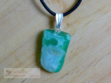 Preview: Chrysopras Schmuckanhänger mit Silberöse, Einzelstück