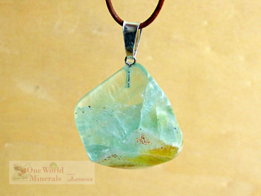 Preview: Fluorit Schmuckanhänger, mit Silberöse, handpoliert, Einzelstück