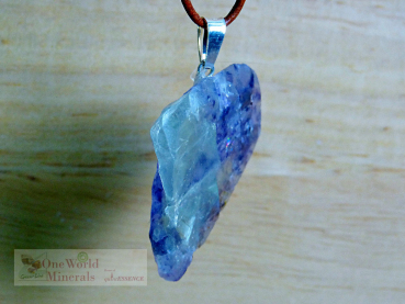 Preview: Fluorit Schmuckanhänger mit Silberöse,  handpoliert, ein Einzelstück