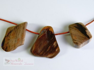 Preview: Versteineres Holz Schmuckanhänger, gebohrt, Einzelstücke