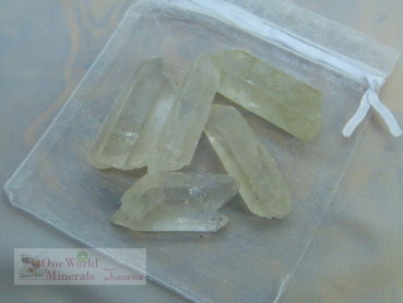 Bergkristallspitzen Wassersteine im Organzabeutel  - quintESSENCE Wassersteine - im günstigen 3er Pack