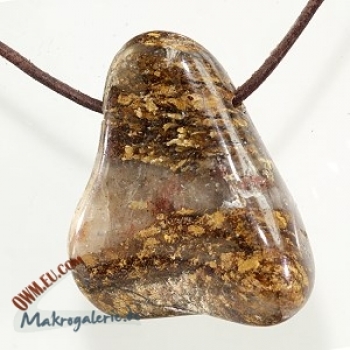 Golden Amphibolit, Australien, Anhänger, gebohrt, 3 Stück