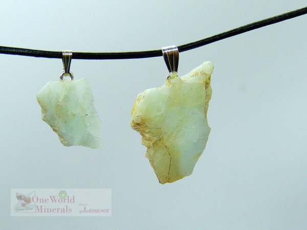 2 handgeschliffene Aquamarine , Schmuckanhänger, silber gestiftet,  Einzelstücke