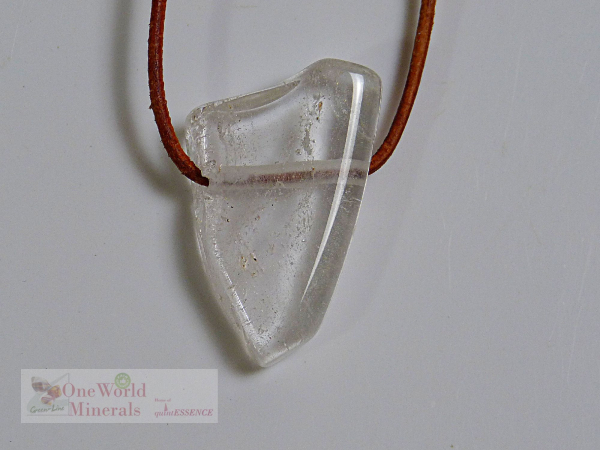 Flacher Himalaya Bergkristall Anhänger, gebohrt , Einzelstück