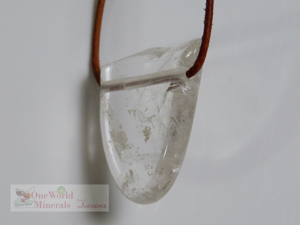 Flacher Himalaya Bergkristall Anhänger, gebohrt , Einzelstück