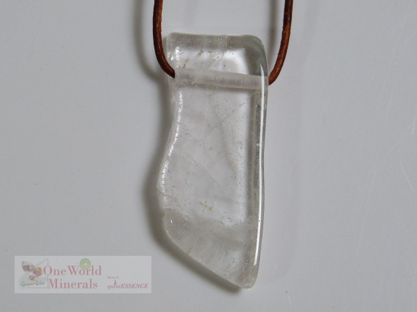 Flacher Himalaya Bergkristall Anhänger, gebohrt , Einzelstück