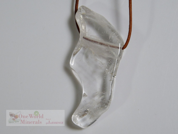 Flacher Himalaya Bergkristall Anhänger, gebohrt , Einzelstück