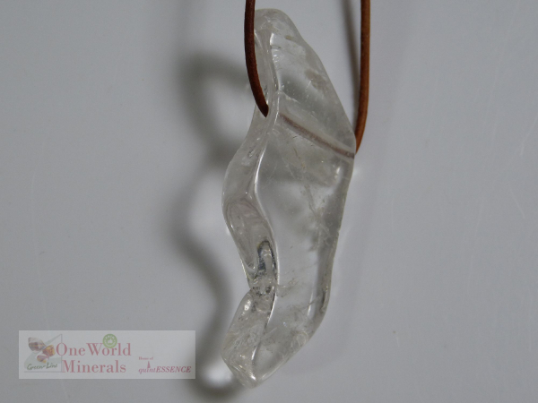 Flacher Himalaya Bergkristall Anhänger, gebohrt , Einzelstück