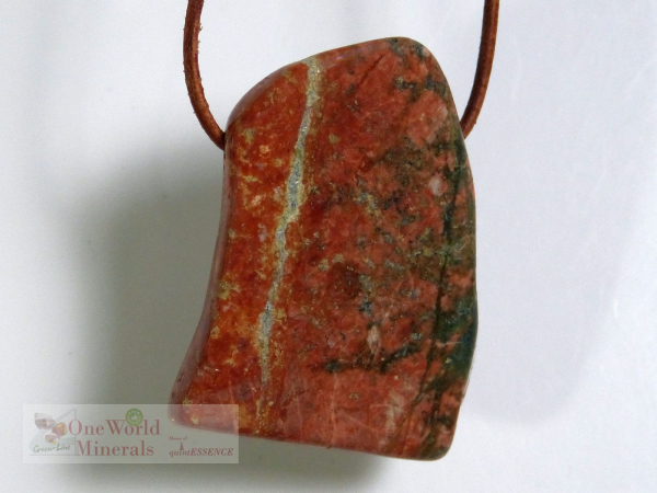 Epidot-Unakit Schmuckanhänger - gebohrt, Einzelstück