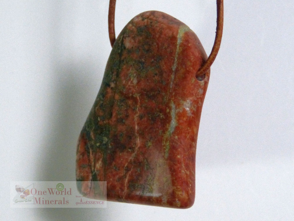 Epidot-Unakit Schmuckanhänger - gebohrt, Einzelstück