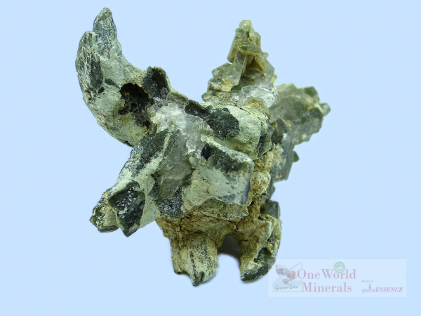 3 kleine Bergkristallstufen mit Chlorid, Skardu, Pakistan/Himalaya