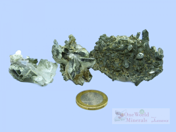 3 kleine Bergkristallstufen mit Chlorid, Skardu, Pakistan/Himalaya