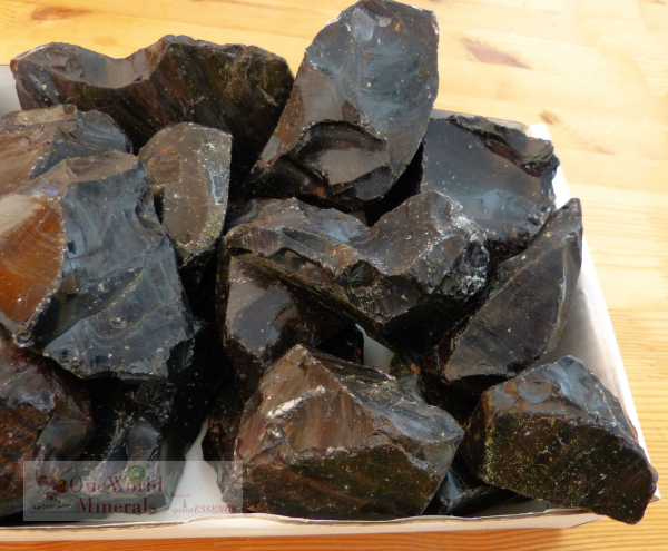 Lamellen-Obsidian Rohsteine im Lot, 5 KG