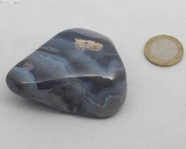 Großer Achat grau gebändert, "Plum", Botswana