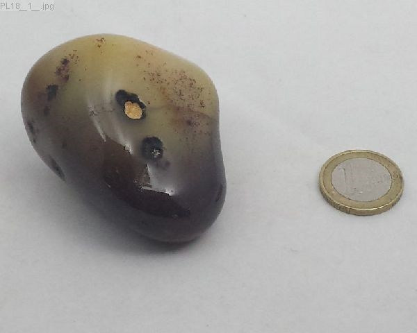 Großer Achat grau gebändert, "Plum", Botswana