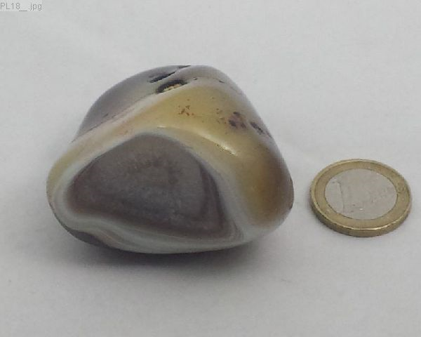 Großer Achat grau gebändert, "Plum", Botswana