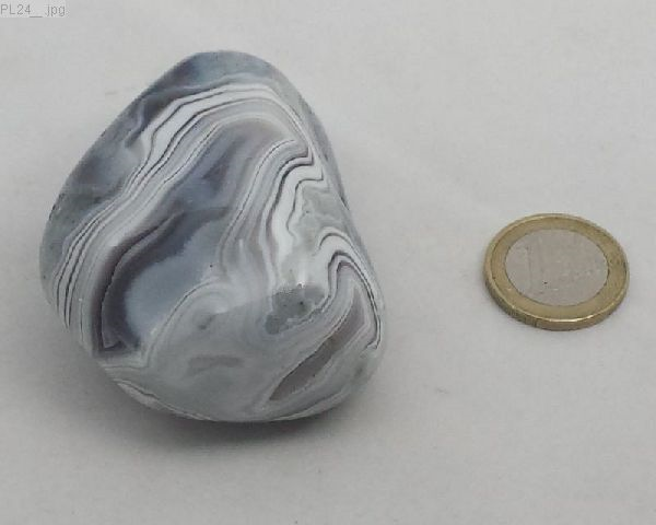Großer Achat grau gebändert, "Plum", Botswana