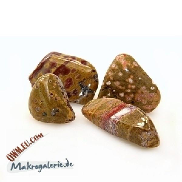 Poppy Jasper Australien Trommelstein, 200g Pack