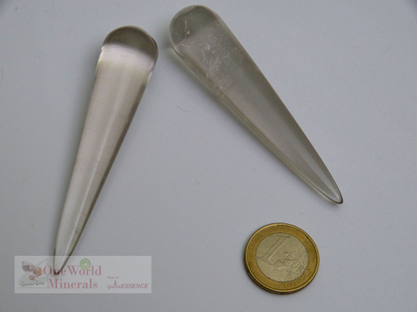 Rauchquarz Massegegriffel, handgeschliffen (Deutschland), 2 Stück