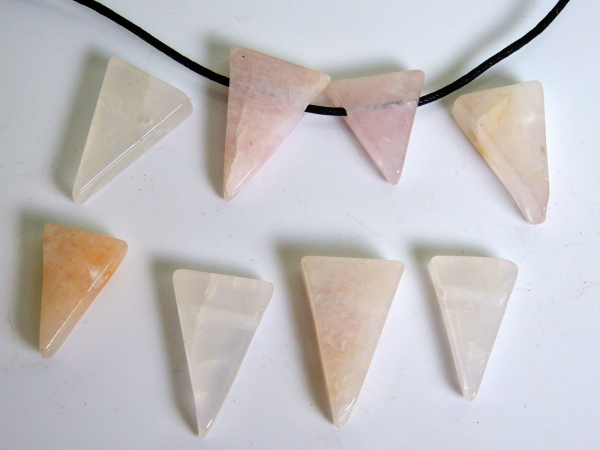 Rosenquarz Schmuckanhänger,  8 Stück