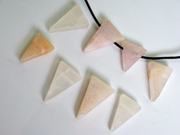 Rosenquarz Schmuckanhänger,  8 Stück