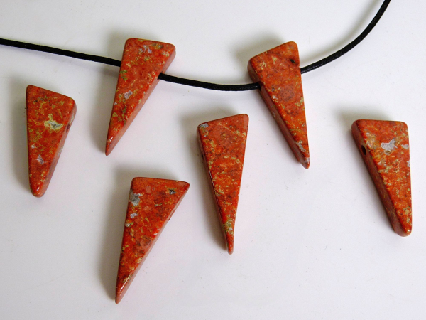 Epidot-Unakit Schmuckanhänger,  6 Stück