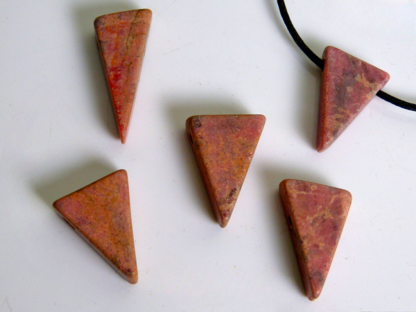 Rhodonit Schmuckanhänger,  5 Stück