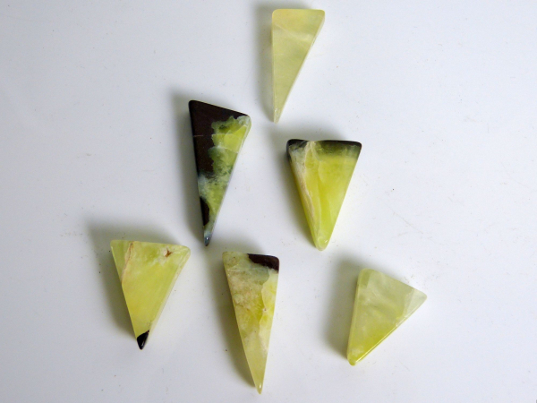 Prehnit Schmuckanhänger,  6 Stück
